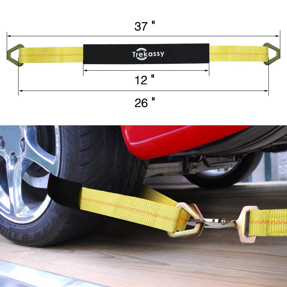 Upgraded Tire Basket Straps Wrecker Car Hauler Truck Tow Tire Wheel Ti