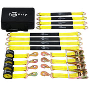 12x Axle Straps Car Hauler Trailer Auto Tie Down Ratchet Tire Tow Straps Kit - Autojoy