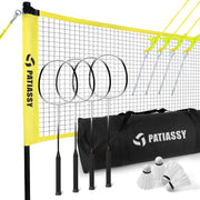 Patiassy Professional Badminton Net for Backyard with 4 Badminton Rackets - Autojoy