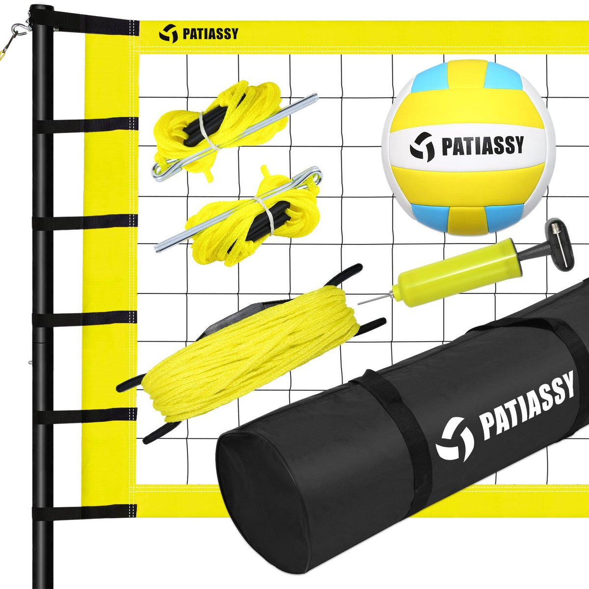 Professional Outdoor Volleyball Net Set with Adjustable Height Poles w