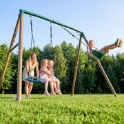 7.5FT Outdoor Swing Sets for Kids and Adults with Spider Swing and Belt Swing