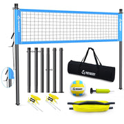 Patiassy Professional Volleyball Net Outdoor, Portable Volleyball Set for Backyard with Net Tension Adjuster, Adjustable Height Poles, Volleyball, Boundary Line and Carry Bag - Autojoy