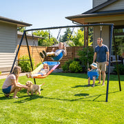 AB0802C - 440lbs Metal Swing Sets with Platform Swing Belt Swing and Baby Swing