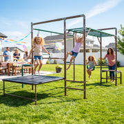 Monkey Bars for Kids, Outdoor Jungle Gym with Swing Set for Backyard