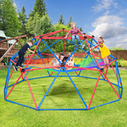 10FT Jungle Gym Climbing Dome with Hammock for Kids Outdoor Backyard