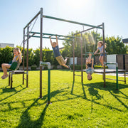 【Pre-Sale】6-in-1 Outdoor Jungle Gym with Trampoline & Monkey Bars – Backyard Playground Swing Set for Kids