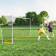 2 in 1 Soccer Goal for Backyard, 12x6 Soccer Net and Soccer Rebounder Net for Training, Easy Setup Portable Soccer Net with Upgraded Metal Base