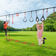 【Best Seller】50ft Ninja Warrior Slackline Obstacle Course kit for Kids Adults