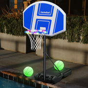 35.4"x 23.6"Backboard Poolside Swimming Pool Basketball System with 2 Light Balls and Pump - Autojoy