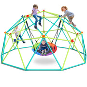 10ft Climbing Dome Swing Set with Saucer Swing for Kids Outdoor