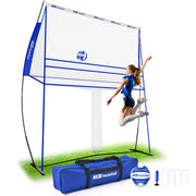 Portable Volleyball Training Net System with Volleyball, Pump and Carry Bag