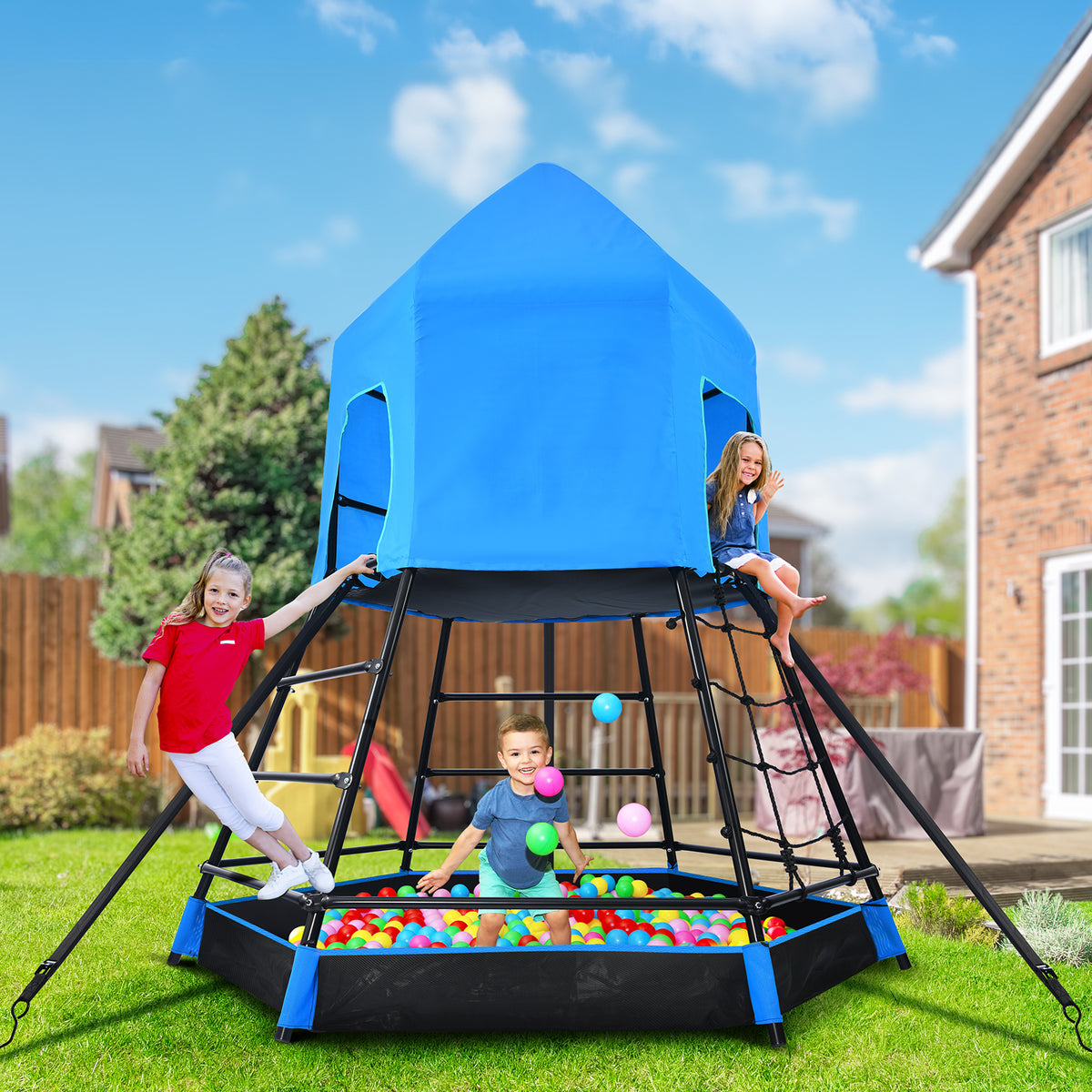 Hapfan Jungle Gym with Platform and Tent, Climbing Toys with