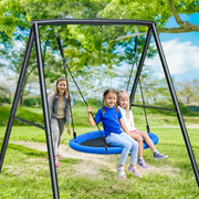 440LBS Heavy Duty Metal A-frame Swing Stand with Saucer Swing for Outdoor