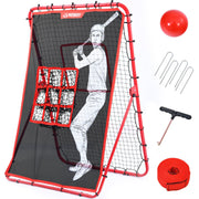 Patiassy 2 in-1 Baseball Rebounder Net and Baseball Pitching Net, Adjustable Baseball Bounce Back Net 9 Hole PitchBack Net with Weight Ball for Baseball and Softball - Autojoy