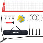 Patiassy 14ft Freestanding Volleyball and Badminton Set - Autojoy