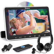NAVISKAUTO 10.1'' Auto DVD Player Set with Headrest DVD Player and Headphone HDMI IN, DVD Region Free USB SD