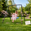 440LBS Metal Swing Set with 40" Saucer Swing for Kids and Adult