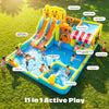 Hapfan 11-in-1 Inflatable Bounce House Water Slide Park with Splash Pool, Double Slides, Blower & Backyard Kids Party Bouncy Castle