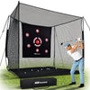 Golf Hitting Cage, 10x8x6ft Golf Practice Net with Target Cloth & Carry Bag, Heavy-Duty Golf Training Net for Backyard, Indoor & Outdoor