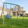 7.5FT Heavy-Duty Metal Swing Set for Kids & Family – 500 LB Capacity, 2 Swings