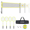 Patiassy Portable Outdoor Volleyball Badminton Combo Set with Net - Autojoy