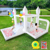 500lbs White Inflatable Bounce House with Slide and Basketball Hoop