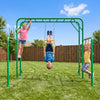 Outdoor Monkey Bar Set for Kids with Gymnastics Bars & Trapeze Swing, 3-in-1 Playset