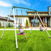 9.5' Heavy Duty Tall Swing Sets for Backyard for Kids and Adults with Saucer Swing, 2 Belt Swings
