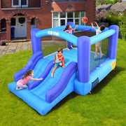 143×98×66 Inch Inflatable Bounce House with Air Blower, Jumping Castle with Slide - Autojoy