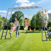 5 in 1 Heavy Duty Metal Swing Set with Monkey Bars and 3 Swings for Backyard