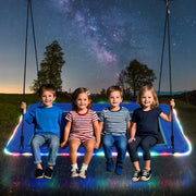 Hapfan 60 inch Platform Tree Swing with LED Light and 9.8 FT Hanging Straps