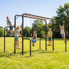 6.4*8.1*9.4FT Kids Swing Set with Monkey Bars, Climbing Ladder & Gym Rings, Heavy-Duty Outdoor Playset for Ages 3-12