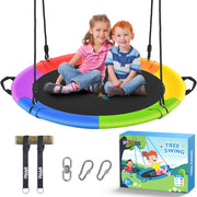700 lbs 40" Saucer Tree Swing for Kids and Adults with Swivel and 9.8 FT Hanging Straps