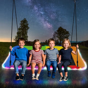 60 inch Platform Tree Swing with LED Light and 9.8 FT Hanging Straps