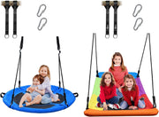 60" Platform Tree Swing & 40" Textliene Saucer Swing for Kids Adults