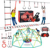 Jungle Gym Bundle-Ninja Rope Course with Suspension Bridge and Climbing Dome