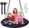 Trekassy 700lb 40 Inch Saucer Tree Swing for Kids Adults Outdoor 900D Oxford Waterproof with 2pcs Tree Hanging Straps, Steel Frame and Adjustable Ropes Black