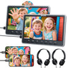 2*12 Inch Ultra-thin IPS Screen Car Headrest Monitor DVD Player with Headphones