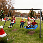 Hapfan 600lbs Heavy Duty Swing Set with 1 Platform Swing, 2 Belt Swings,A Frame Metal Swing Set for Outdoor Backyard