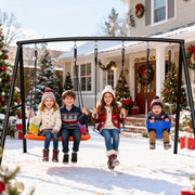 AB0802C - 440lbs Metal Swing Sets with Platform Swing Belt Swing and Baby Swing