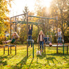 6-in-1 Outdoor Jungle Gym with Trampoline & Monkey Bars – Backyard Playground Swing Set for Kids