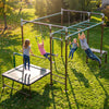 6-in-1 Outdoor Jungle Gym with Trampoline & Monkey Bars – Backyard Playground Swing Set for Kids