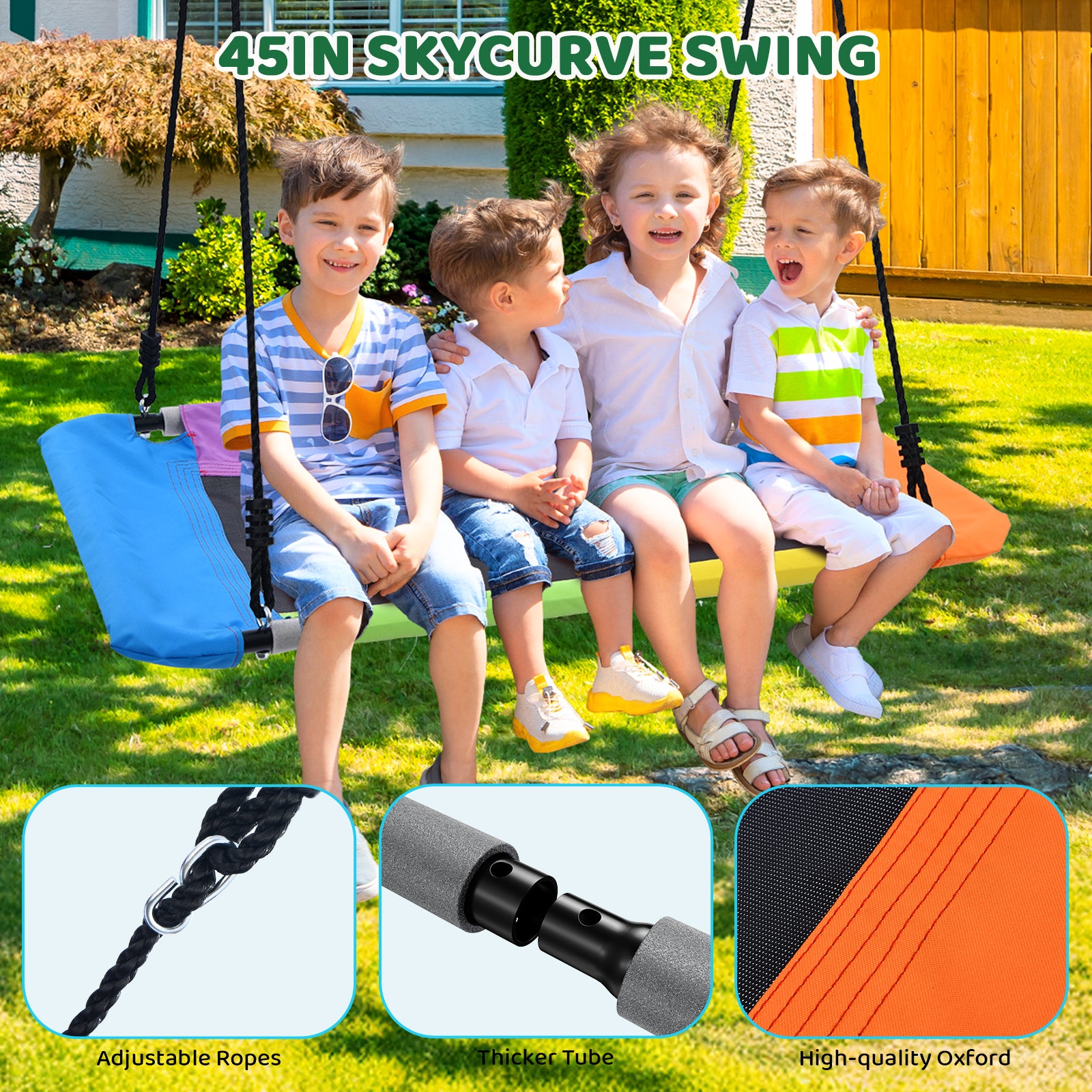 9.5' Tall Heavy Duty Swing Set for Adults with 2 Swings and