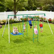 metal swing set with monkey bars