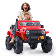 MCBOB 12V Battery Powered Electric Ride On Car with Parental Remote Control and 2 Leather Seater（Christmas Red）