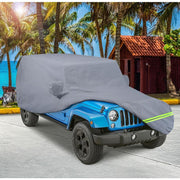 6 Layers Jeep Cover for Jeep Wrangler 2 Doors 1987-2020, Waterproof With Driver Door Zipper - Autojoy