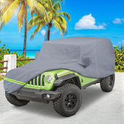 6 Layers Jeep Cover for Jeep Wrangler 4 Doors 2007-2020, Waterproof With Driver Door Zipper - Autojoy