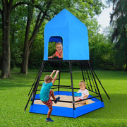 【Pre-Sale】Outdoor Dome Climber Frame with Sandbox Playmat and Tent for 3-12 Years